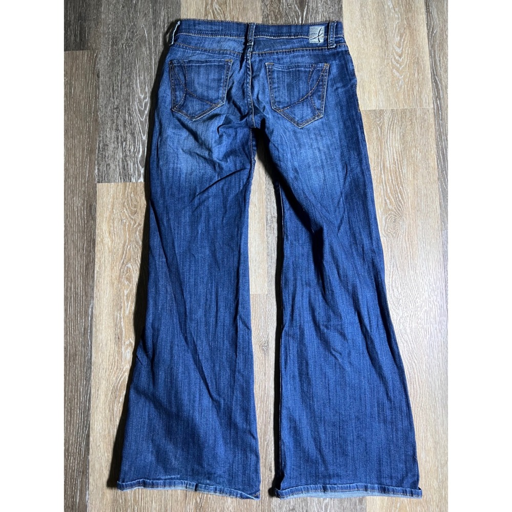 IT‎ Jeans Hottie Flare Jeans Womens 26 Blue Excellent Dark Wash Wide Leg Stretch - Picture 8 of 9